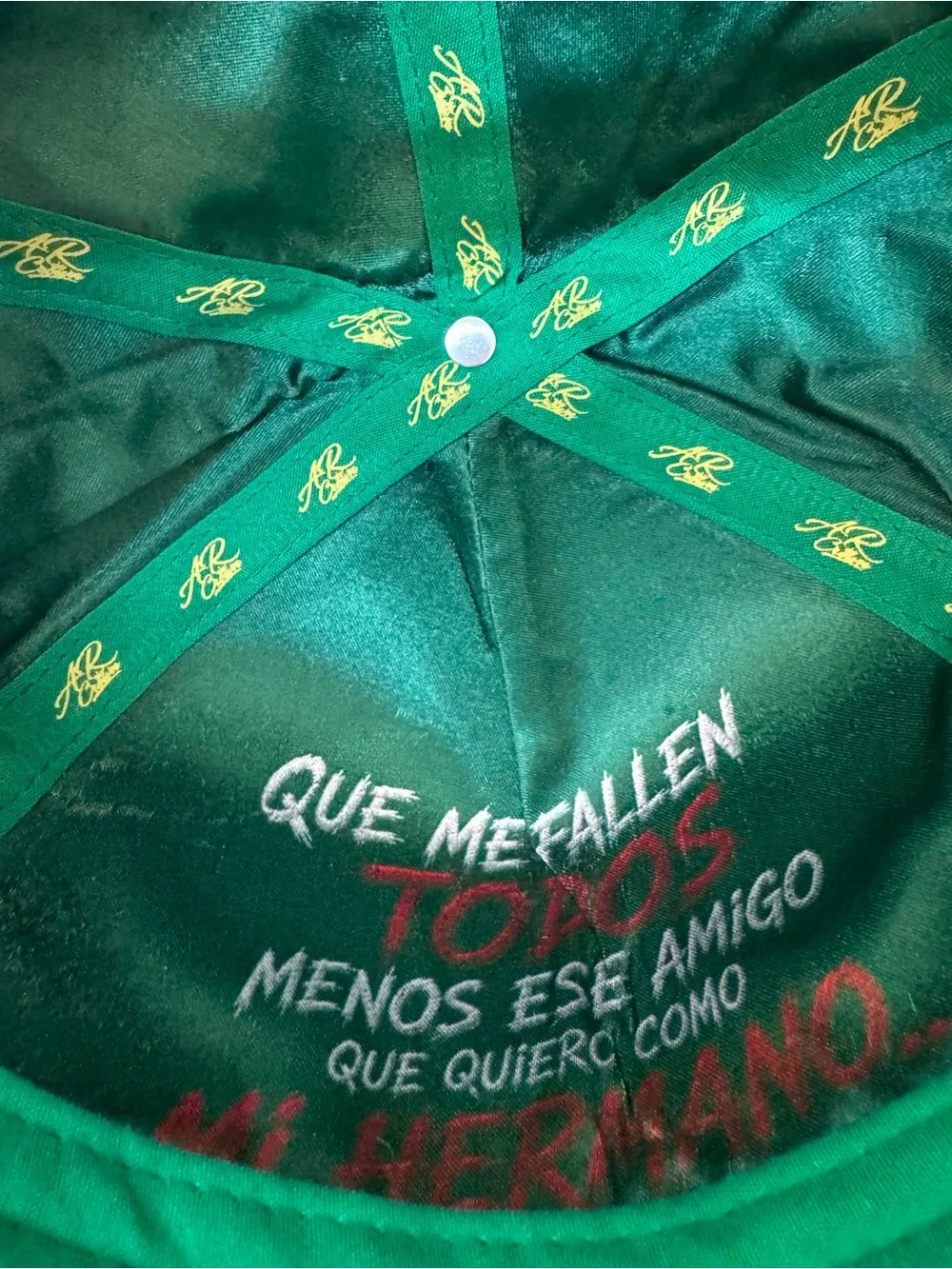 RELAX Embroidered Green Baseball Cap with Gold Crown